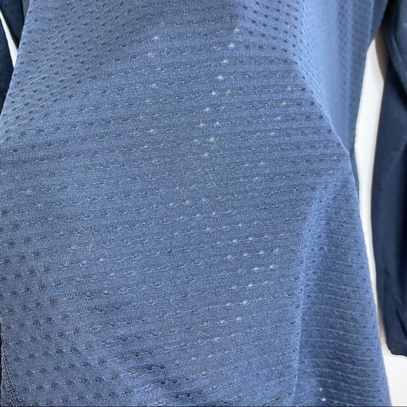 Athleta Chi Dot Mesh Navy Blue Top - Picture 6 of 10